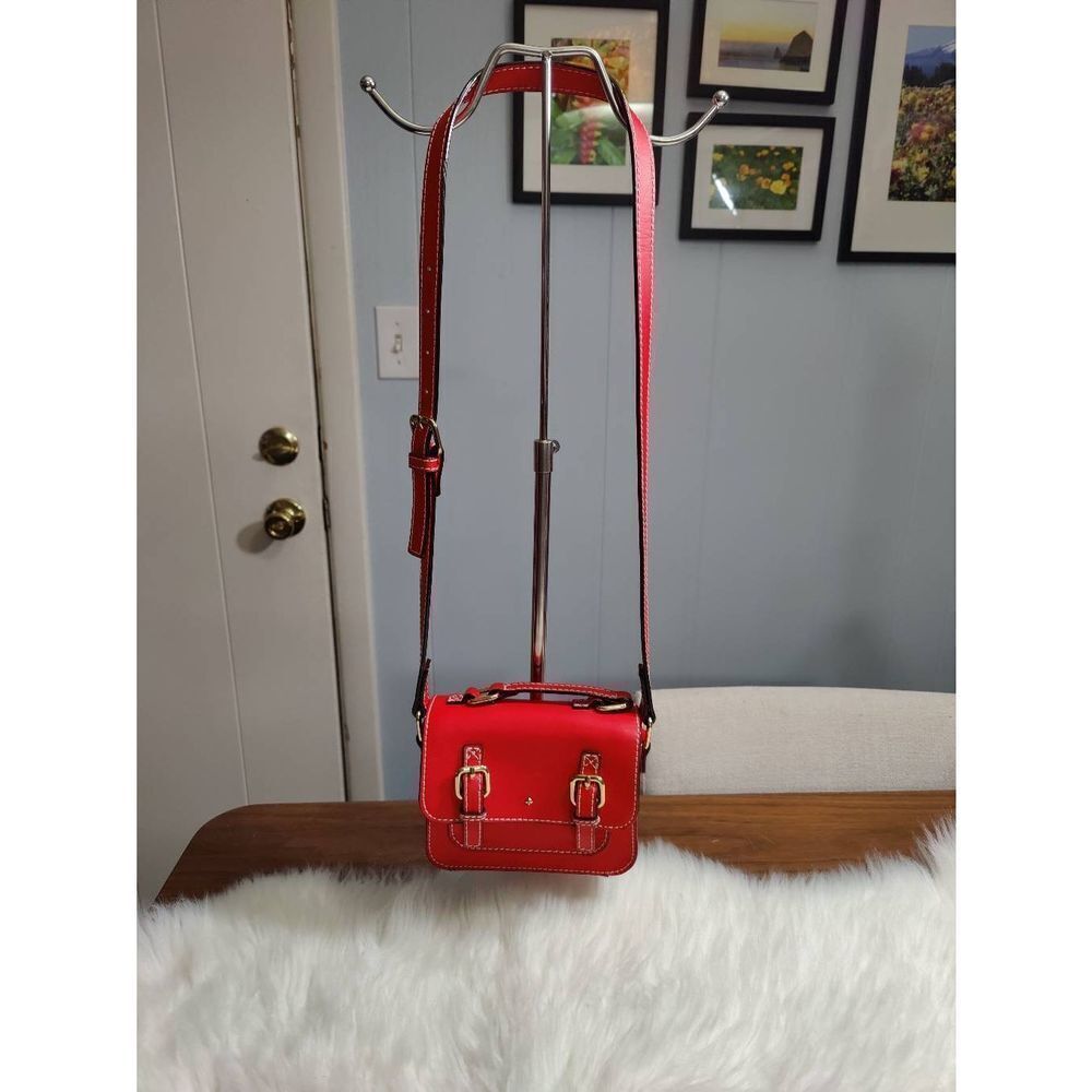 Kate Spade New York Gap Kids Red Leather Satchel Crossbody - Picture 2 of 14